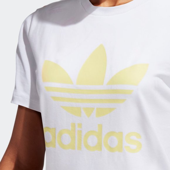 adidas Women's Trefoil Tee - Ice Yellow - Picture 6 of 8